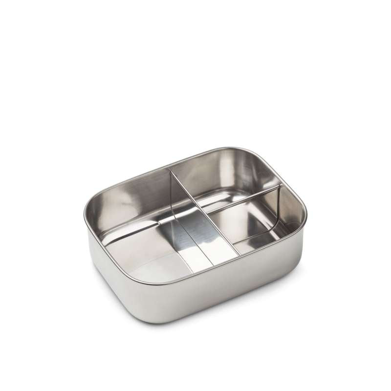 Liewood Arthur Ruminddelt Matlåda - Stål/Silikon - Blomma/Citron Gul 