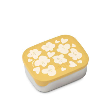 Liewood Arthur Ruminddelt Matlåda - Stål/Silikon - Blomma/Citron Gul 