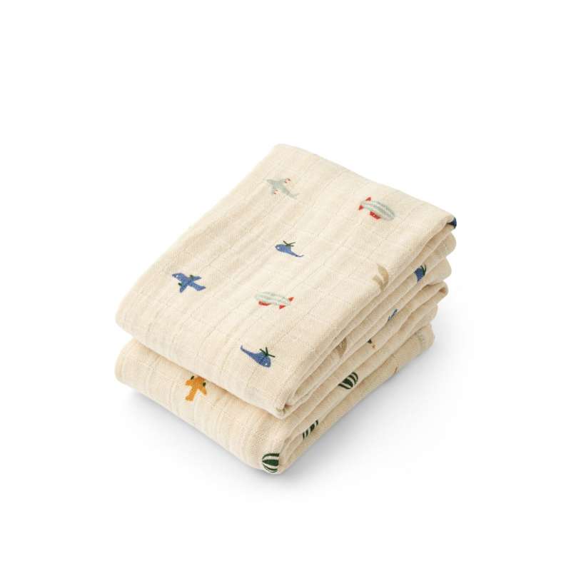 Liewood Lewis Muslin Tygkläder - 2-pack - Aviator/Ecru 