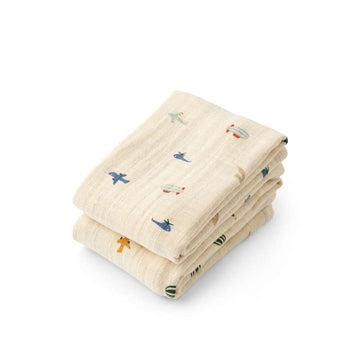 Liewood Lewis Muslin Tygkläder - 2-pack - Aviator/Ecru 