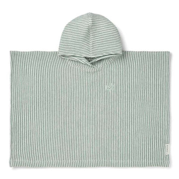Liewood Paco Poncho - Broderad - Y/D Rand Pepparmint/Crème de la Crème 