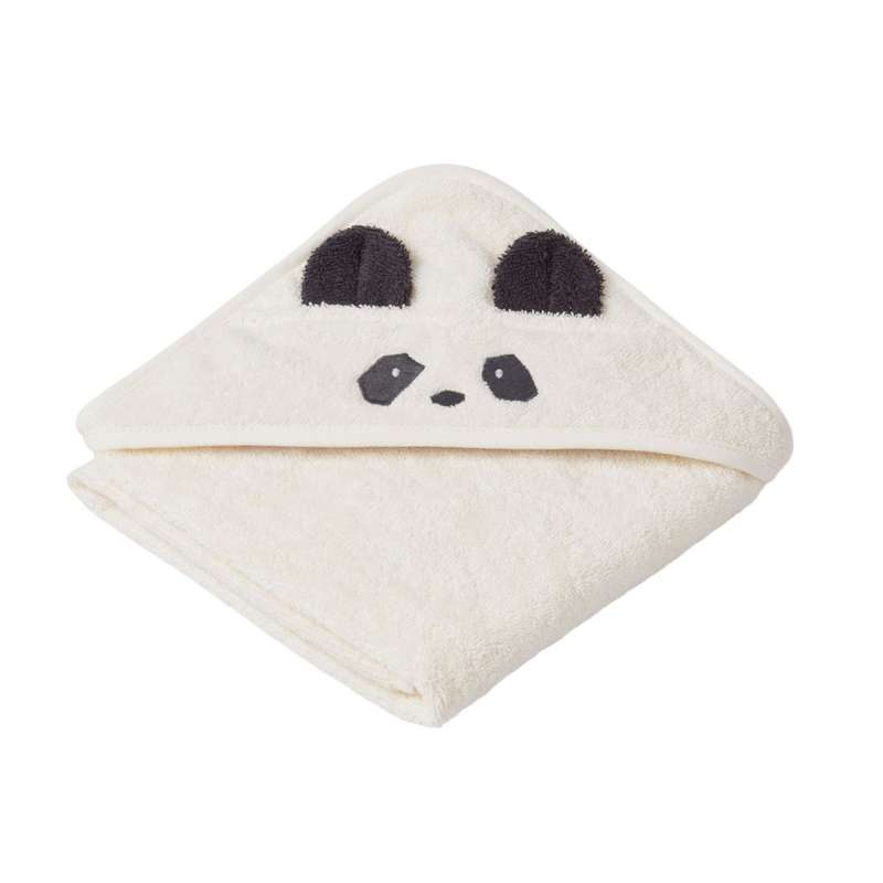 Liewood Albert Badhandduk m. Huva - Baby - Panda - Creme de la Creme 