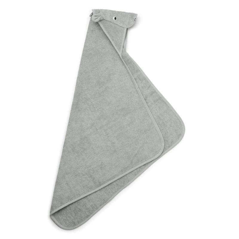 Liewood Albert Badhandduk m. Huva - Baby - Hippo - Dove Blue 