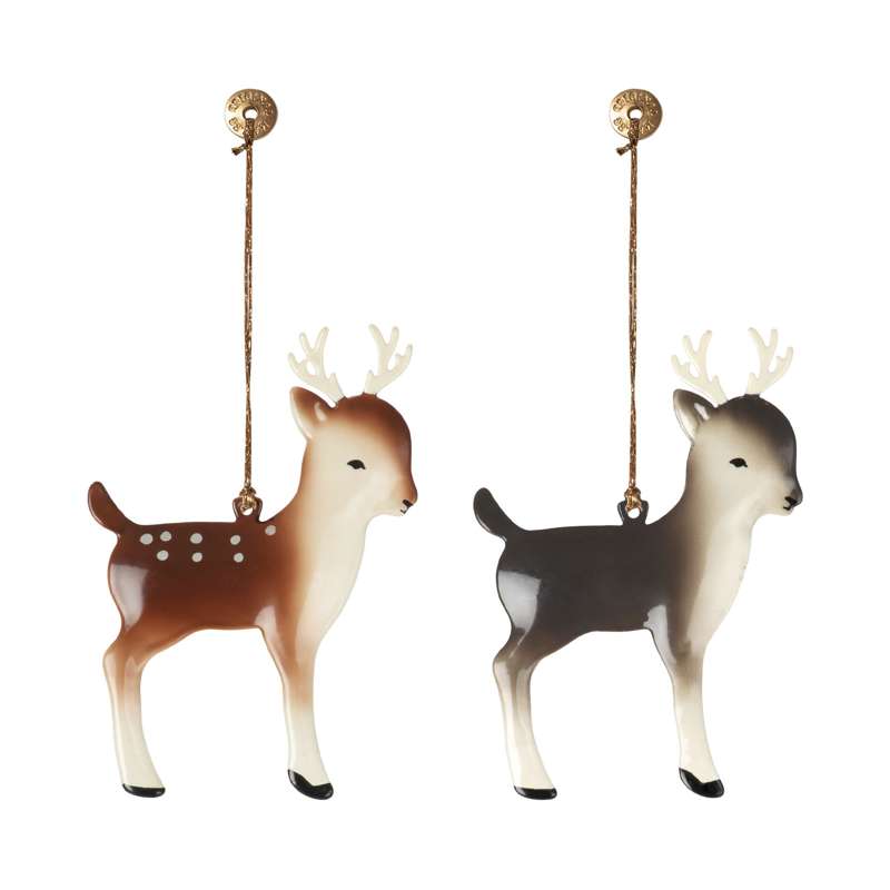 Maileg Juldekoration - Metall - Bambi - Grå