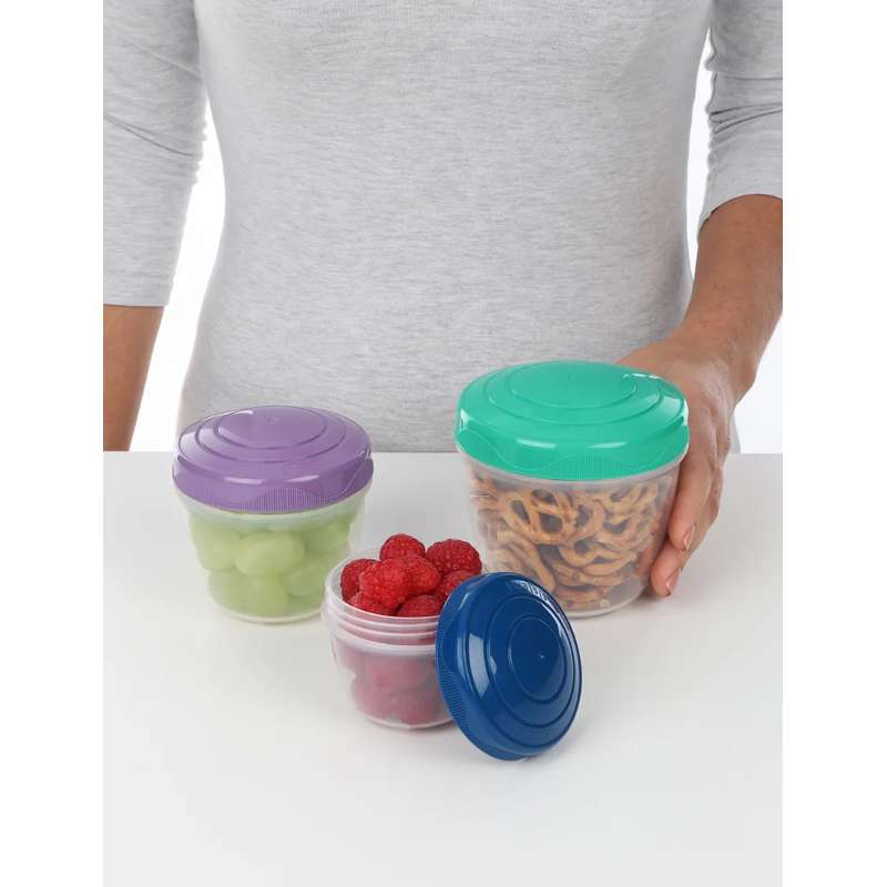 Sistema Snackbox - Stack n' Nest To Go - 3-Pack - Mint/Lila/Blå 