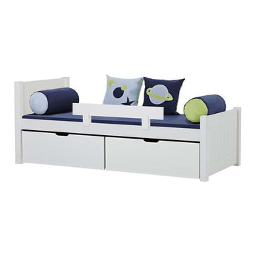 Hoppekids NOAH DELUXE - Juniorsäng - 1 Mellan och 1 Hög Gavl - 90x200cm - Flexibel Inläggsbotten - Vit 