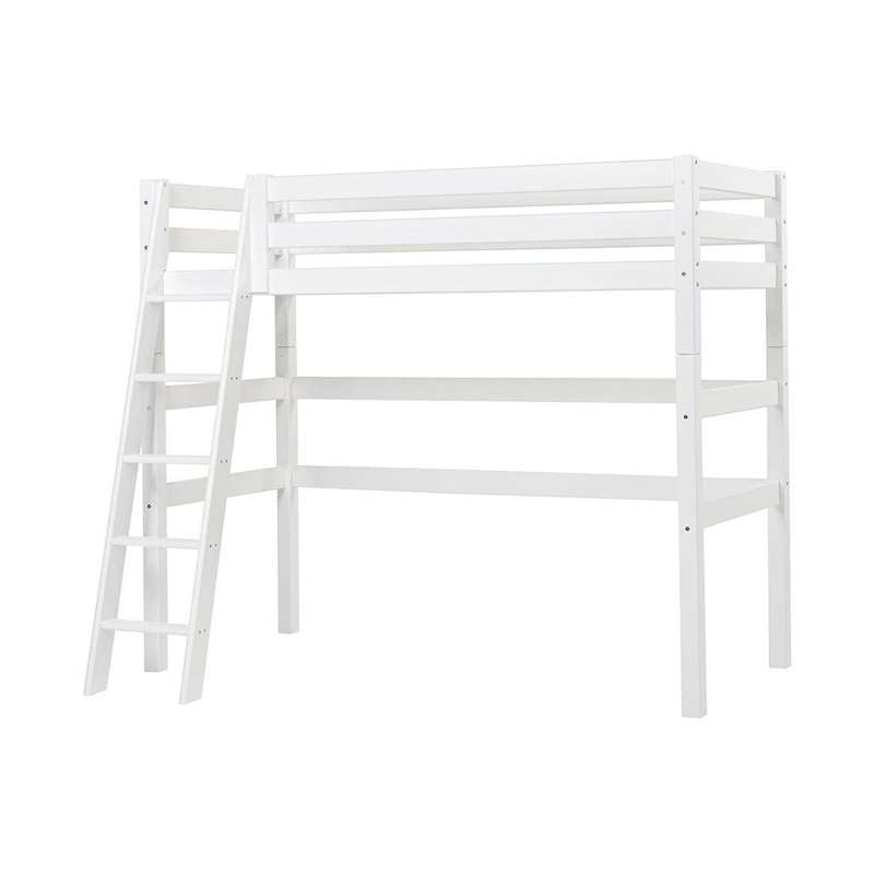 Hoppekids ECO Luxury - Loftsäng - 90x200 cm. - Snedstig - Vit 