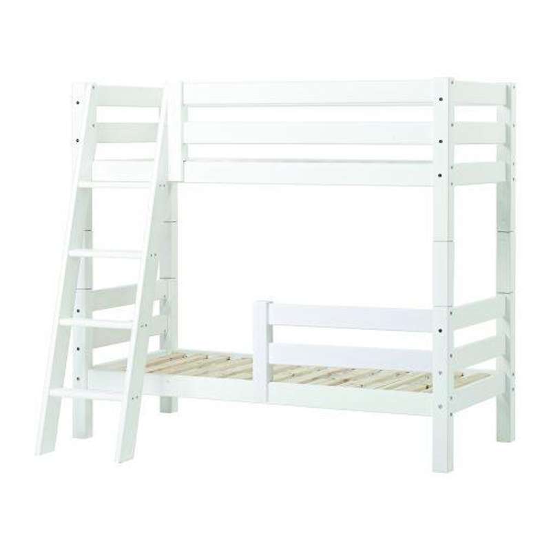 Hoppekids ECO Luxury - Våningsäng m. 1/2 Sänghäst - Snedstig - 150 cm. - Flera Storlekar - Vit 