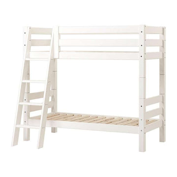 Hoppekids ECO Luxury - Våningsäng - 150 cm. - Sned Stege - Flera Storlekar - Vit 