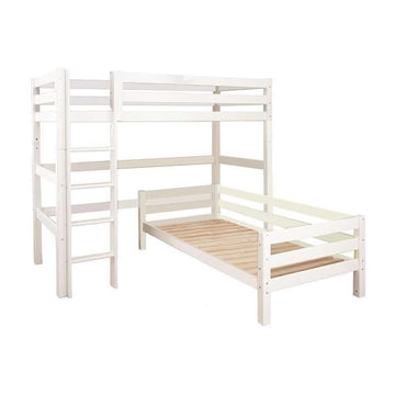Hoppekids ECO Luxury - Våningsäng - 90x200 cm. - Vinkelkombination - Vit 