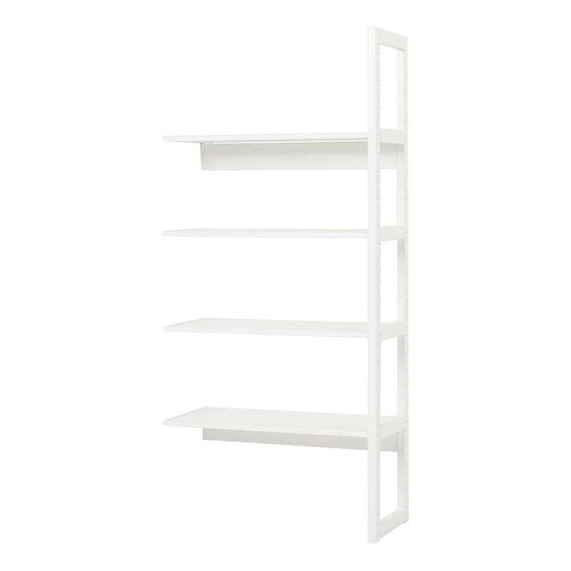 Hoppekids STOREY - Hylla - 1/2 Sektion m. 4 Hyllor - Flera Storlekar - Vit 