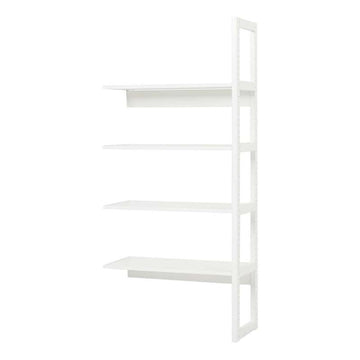 Hoppekids STOREY - Hylla - 1/2 Sektion m. 4 Hyllor - Flera Storlekar - Vit 