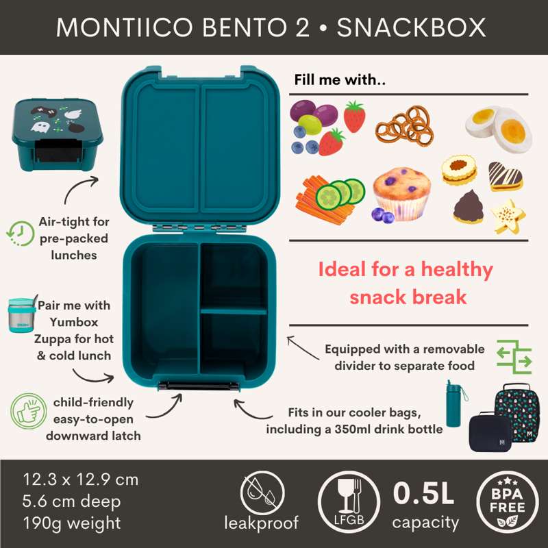 MontiiCo Bento 2 Snacklåda - Game On 