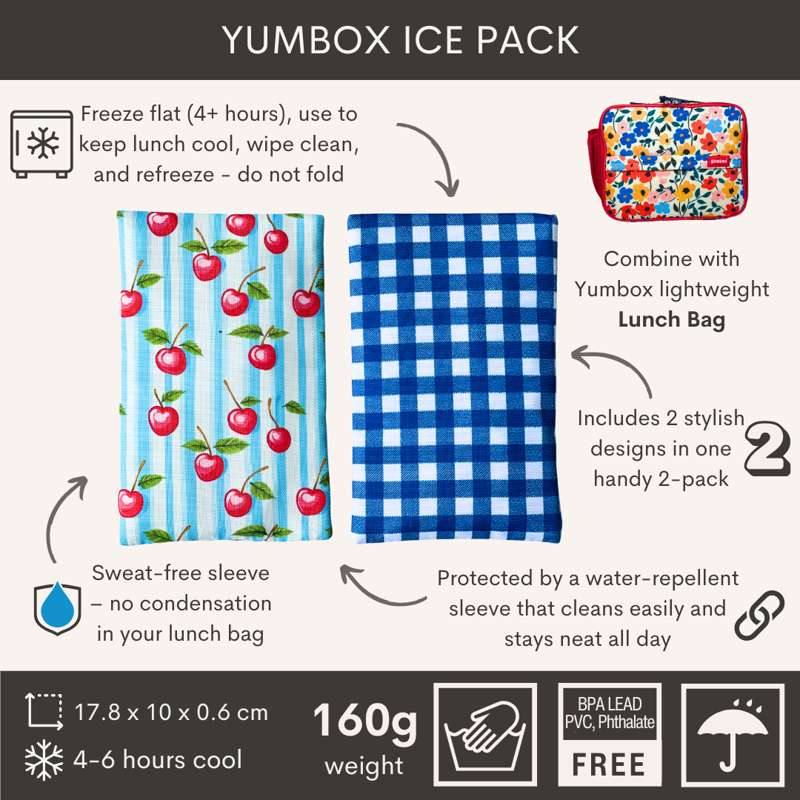 Yumbox Ice Pack Duo - Kylklampar - Vichy & Cherry