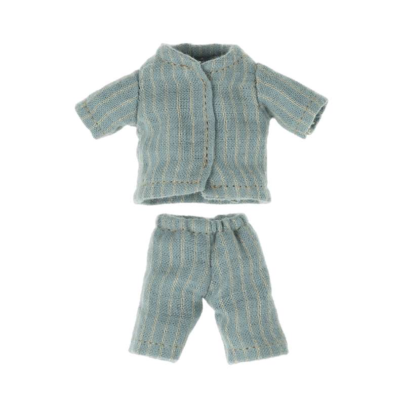 Maileg Kläder Till Storebror Mus - Blårandig Pyjamas 