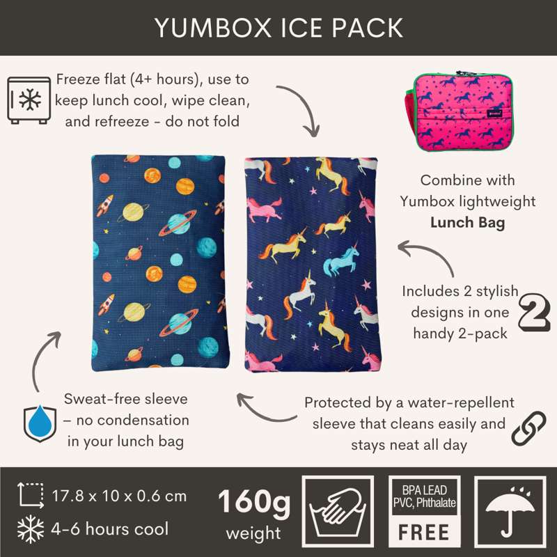 Yumbox Ice Pack Duo - Kylklampar - Space & Unicorns