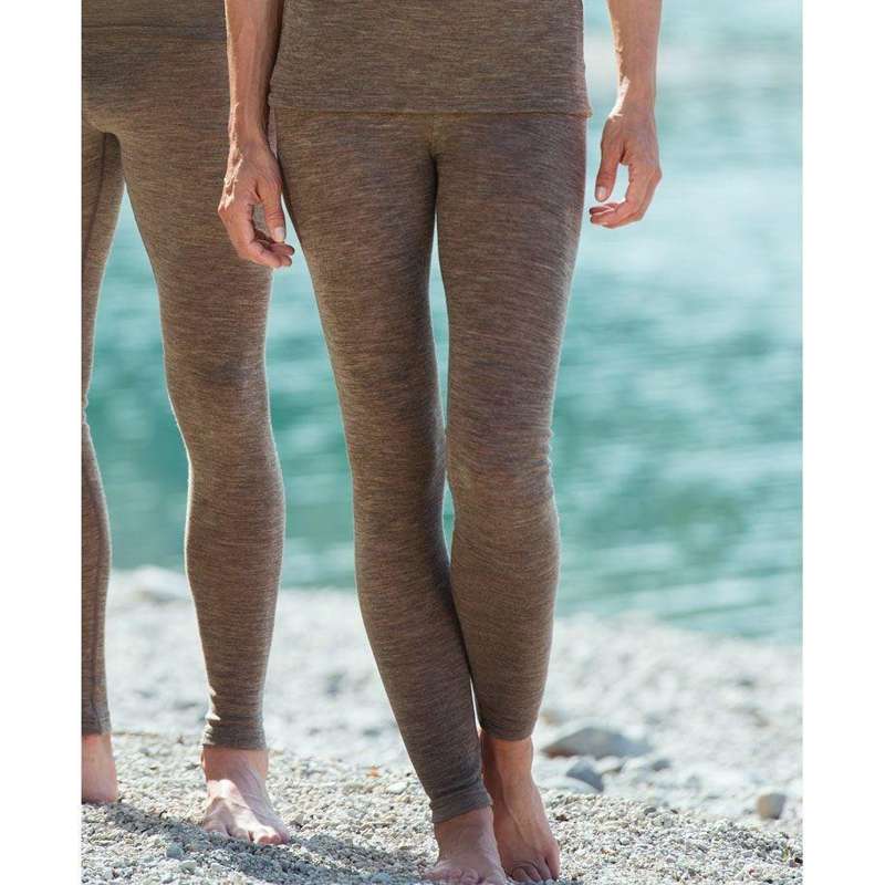 Engel Natur Leggings för Kvinnor - Ull/Silke - Valnöt 