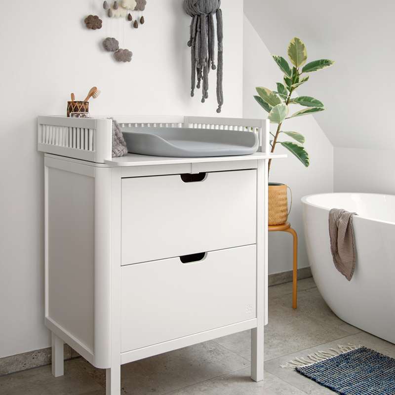 Sebra Skötbord med lådor - Classic White - Bundle 3 