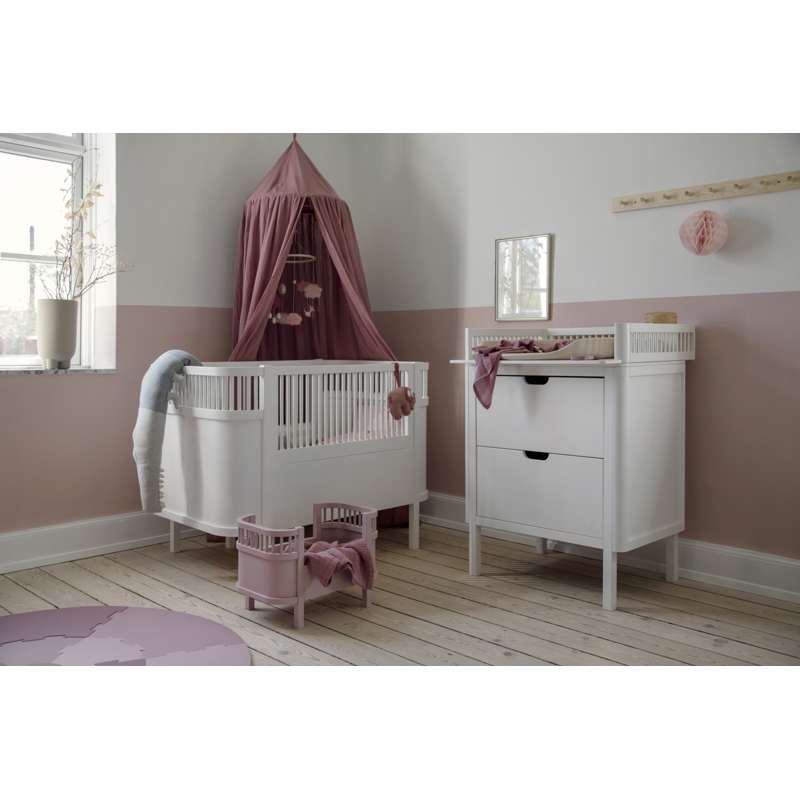Sebra Sängen och Skötbordet m. Mobilhållare - Classic White - Bundle 1 