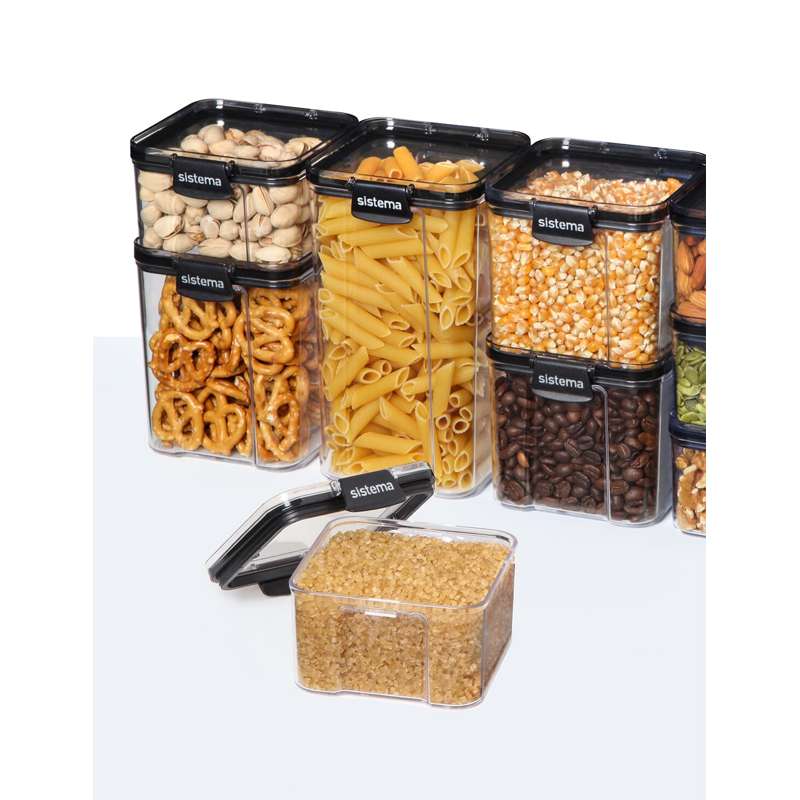 Sistema Matförvaring - Tritan Ultra - Fyrkantig - 5-Pack - Svart 