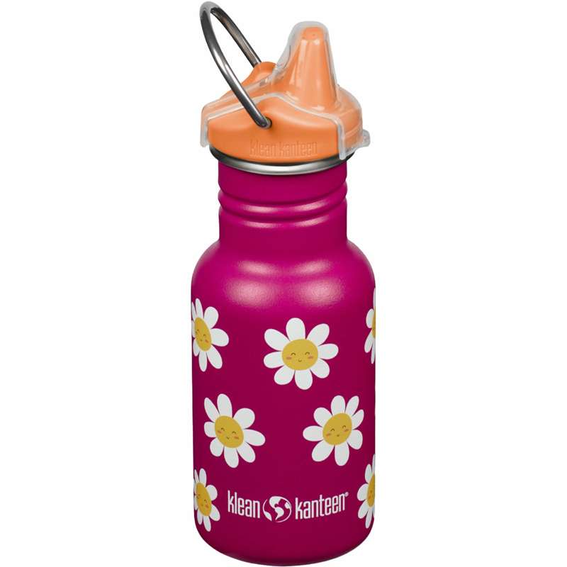 Klean Kanteen Classic Drickflaska - Kid SippyCap - 355ml - Glada Blommor 