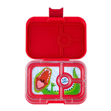 Yumbox Matlåda - Panino - 4 rum - Wow Röd/Dinosaur 