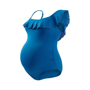 Cache Coeur Bloom graviditetsbadedragt, retro blå-Graviditets badetøj-Mammashop.dk