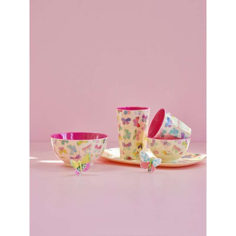 RICE Kopp - Medium - Fjäril - Rosa 