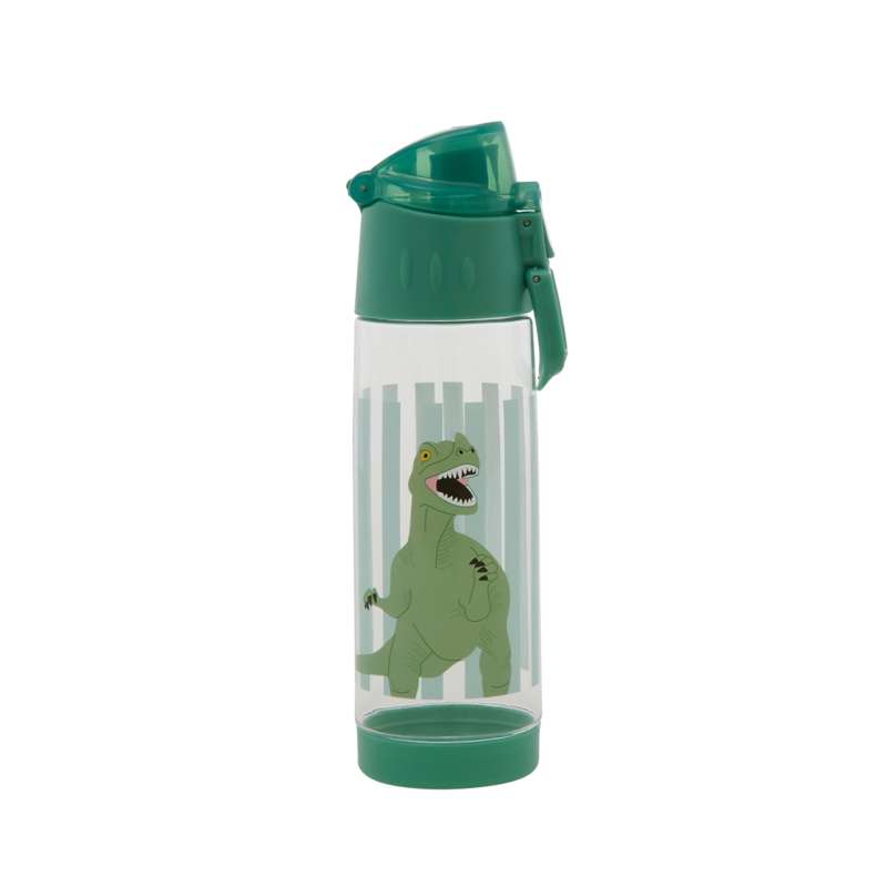 RICE Drickflaska med Sugrörsfunktion - Dino - 500 ml. - Grön 