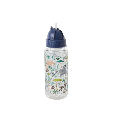 RICE Drickflaska med sugrörsfunktion - Dusty Green Jungle - 500 ml. 