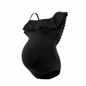 Cache Coeur Bloom graviditetsbadedragt, sort-Graviditets badetøj-Mammashop.dk